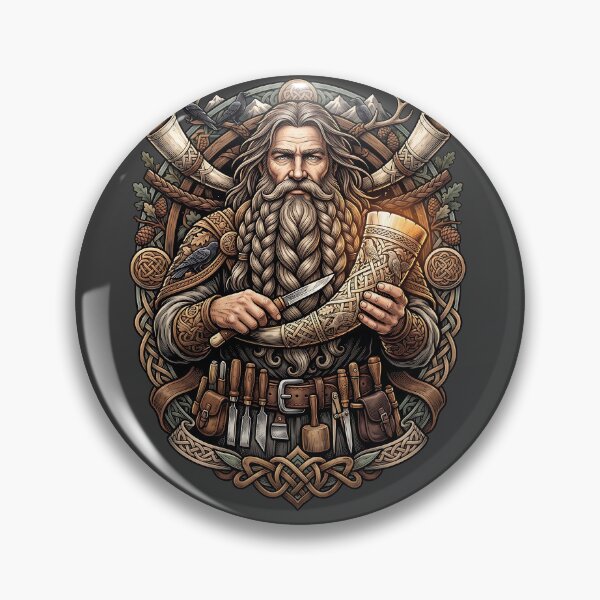Item preview, Bearded Viking Carver Ceremonial Horn Art designed and sold by MythicCotton.