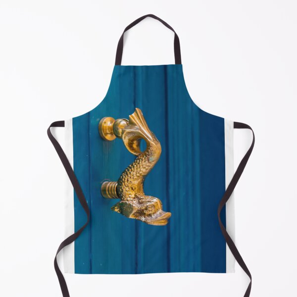 Item preview, Brass Dolphin Door Knocker On Blue Wooden Door Vintage Nautical Entrance Detail designed and sold by Nmallia.