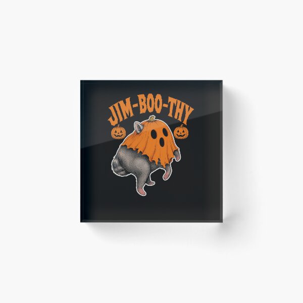 Item preview, Jim-Boo-Thy Funny Halloween Raccoon Ghost Pumpkin Spooky Gif designed and sold by BornBorn.