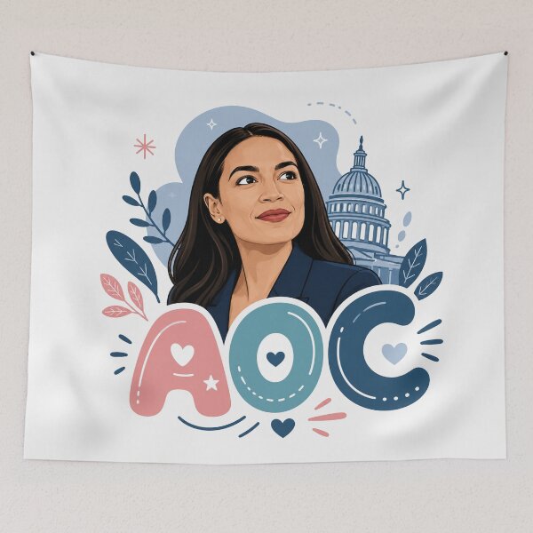 Item preview, Alexandria Ocasio Cortez Political Leader Portrait designed and sold by Owcomm.