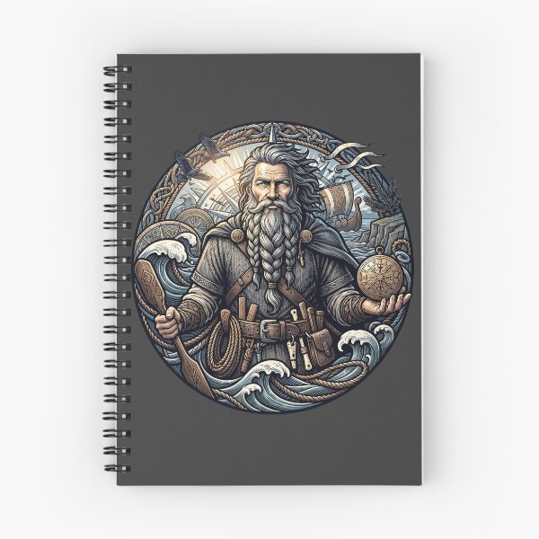 Item preview, Bearded Viking Navigator Sun Compass Art designed and sold by MythicCotton.