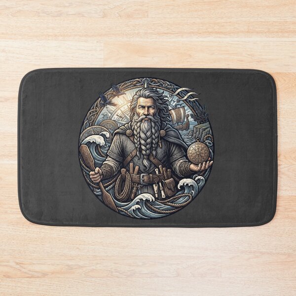 Item preview, Bearded Viking Navigator Sun Compass Art designed and sold by MythicCotton.