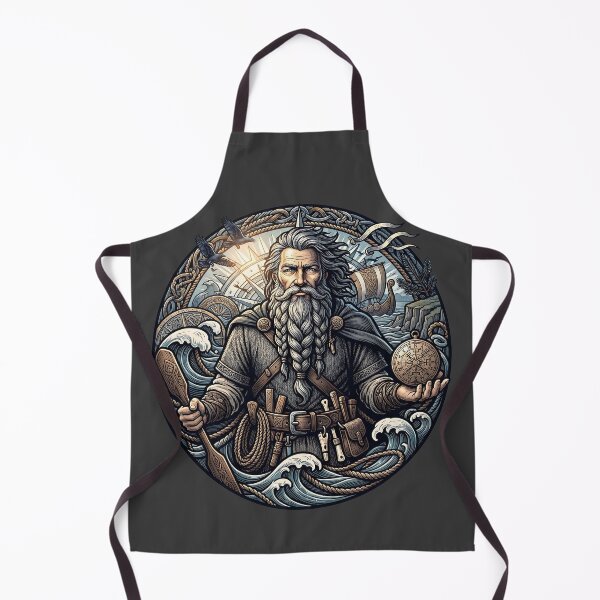 Item preview, Bearded Viking Navigator Sun Compass Art designed and sold by MythicCotton.