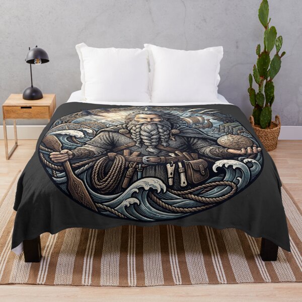 Item preview, Bearded Viking Navigator Sun Compass Art designed and sold by MythicCotton.