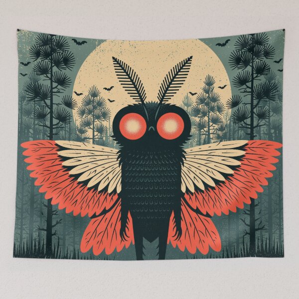 Item preview, Mothman Halloween Retro Spooky Cryptid Tee designed and sold by FrostyFrisby.