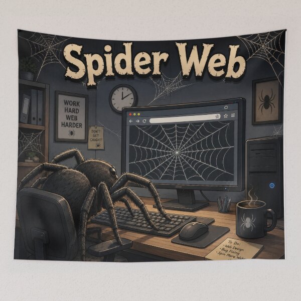 Item preview, Spider Web – Funny Coding Spider Working Online designed and sold by WordPlayStudio.