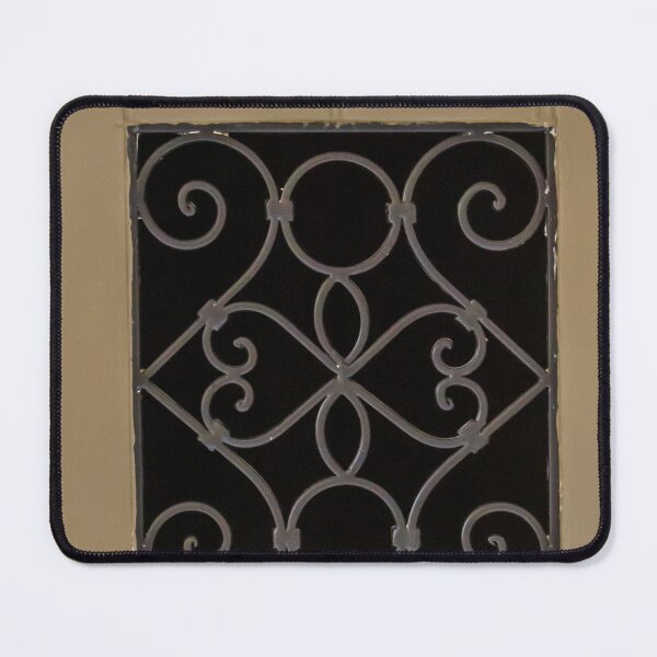 Item preview, Decorative Metal Grille Vent On Beige Wooden Panel Interior Wall Detail With Ornate Scrollwork designed and sold by Nmallia.