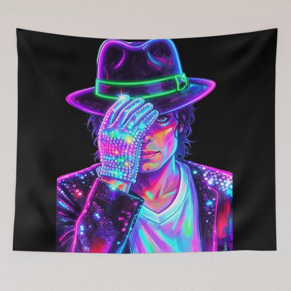Item preview, Neon King MJ Pop Art Portrait designed and sold by ExploreAura Studio.