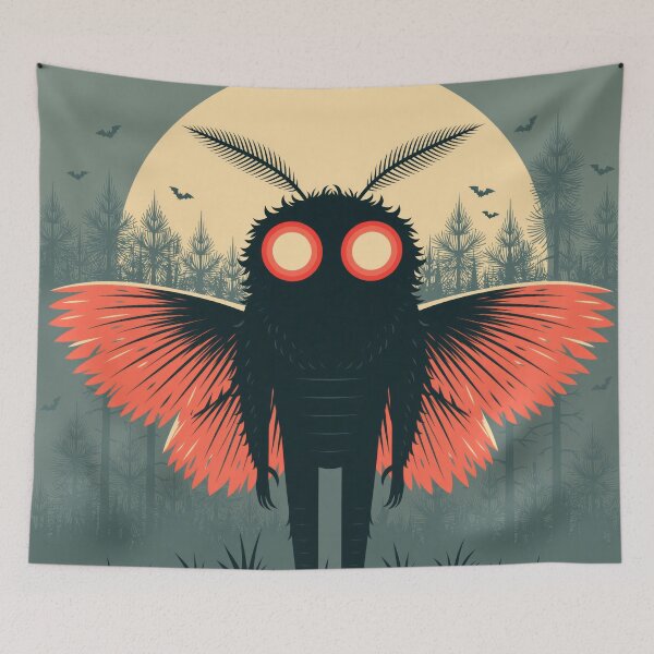 Item preview, Mothman Halloween Retro Spooky Cryptid Tee designed and sold by FrostyFrisby.