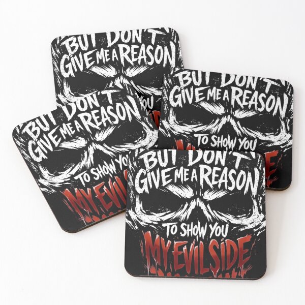 Item preview, My Evil Side Skull Typography Dark Horror Quote designed and sold by DarkOriginArts.