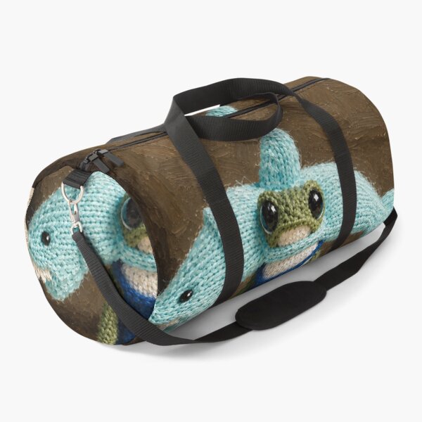 Item preview, grumpy Knit frog in shark hat designed and sold by donchago.