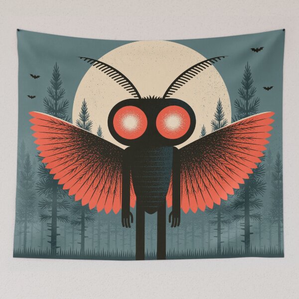 Item preview, Mothman Halloween Retro Spooky Cryptid Tee designed and sold by FrostyFrisby.