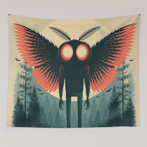 Item preview, Mothman Halloween Retro Spooky Cryptid Tee designed and sold by FrostyFrisby.