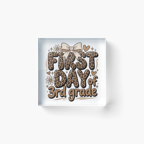 Item preview, First Day of 3rd Grade Leopard Bow Back to School Teacher Student designed and sold by conggamenhatvip.