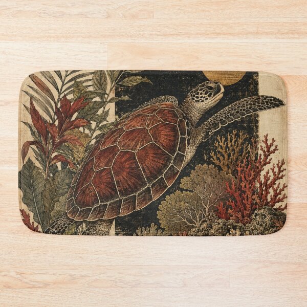 Item preview, Vintage Sea Turtle Botanical Illustration designed and sold by Rohan132.