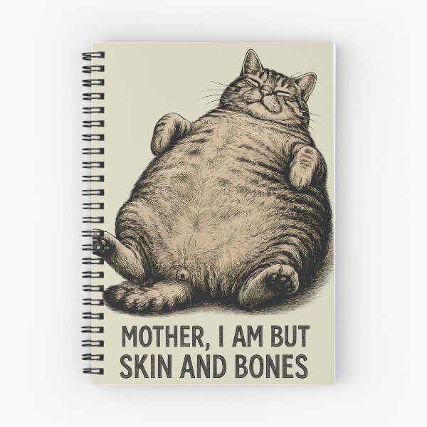 Item preview, Funny Fat Cat Mother I Am But Skin and Bones designed and sold by Retro Rascals Co..