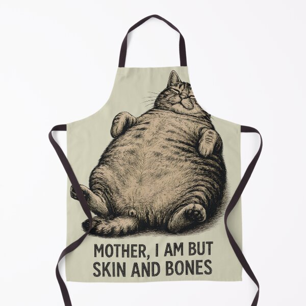 Item preview, Funny Fat Cat Mother I Am But Skin and Bones designed and sold by Feral Feline.
