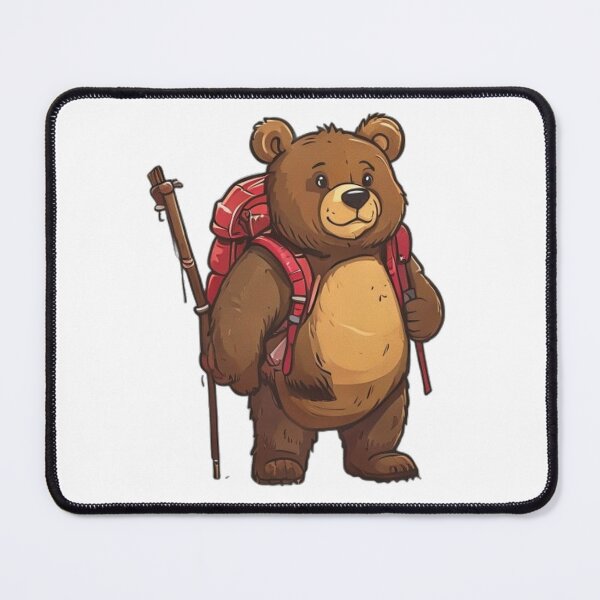 Item preview, Chubby Hiking Bear With Backpack Illustration designed and sold by DreamDesignWear.
