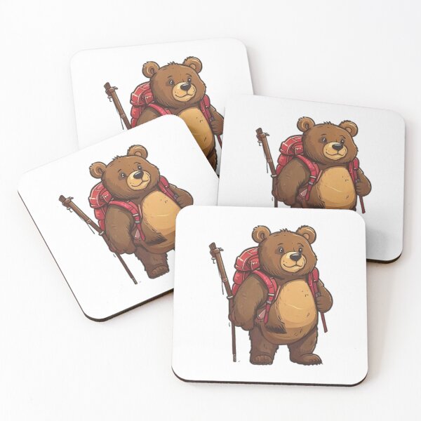 Item preview, Chubby Hiking Bear With Backpack Illustration designed and sold by DreamDesignWear.