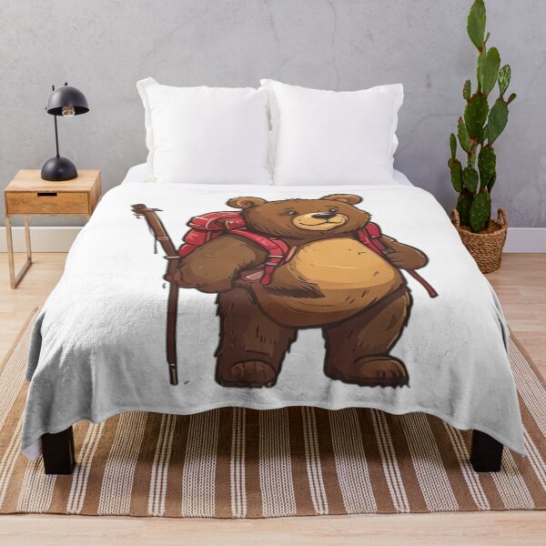 Item preview, Chubby Hiking Bear With Backpack Illustration designed and sold by DreamDesignWear.