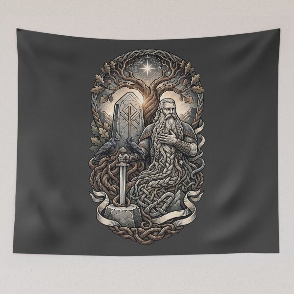 Item preview, Bearded Viking Yggdrasil Rune Sword Art designed and sold by MythicCotton.