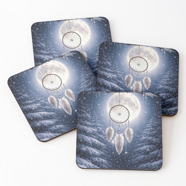 Item preview, Winter Dreamcatcher Under Full Moon Winter Solstice designed and sold by Stephanie Laird.