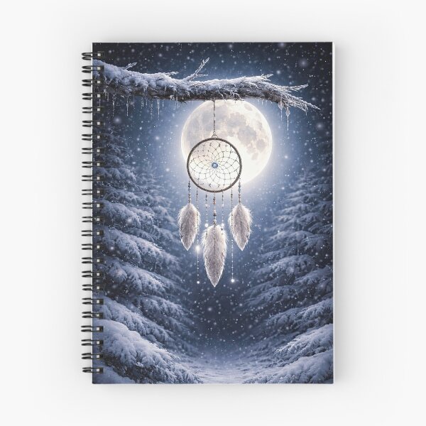Item preview, Winter Dreamcatcher Under Full Moon Winter Solstice designed and sold by Stephanie Laird.