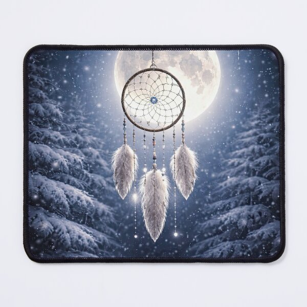 Item preview, Winter Dreamcatcher Under Full Moon Winter Solstice designed and sold by Stephanie Laird.