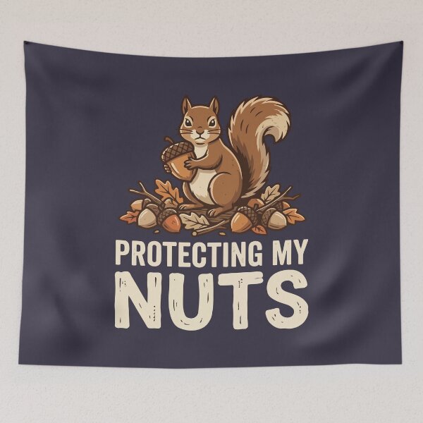 Item preview, Protecting My Nuts Funny Squirrel Acorn Wildlife Pun designed and sold by Amir Faysal.