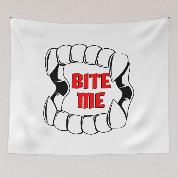 Item preview, Bite me | Creepy vampire teeth | Tattoo design designed and sold by ProdbyNiECO.