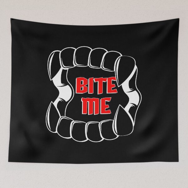 Item preview, Bite me | Creepy vampire teeth | Tattoo design designed and sold by ProdbyNiECO.