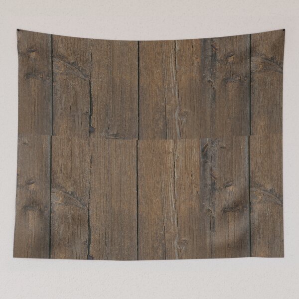 Item preview, Classic Aged Brown Wood Planks with Rustic Nails and Cracks designed and sold by NorthWild.