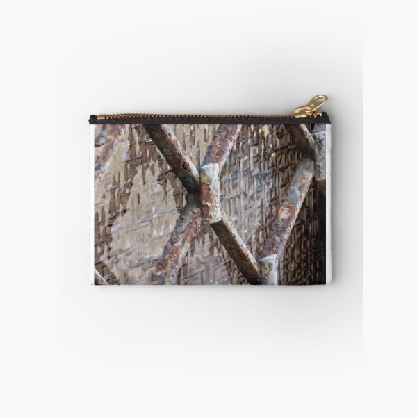 Item preview, Rusty Metal Grille Over Patterned Glass Window, Aged Industrial Lattice Close-Up Texture designed and sold by Nmallia.