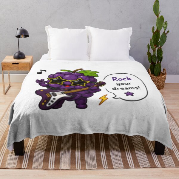 Item preview, Rock Your Dreams Cute Grape Guitarist Sticker designed and sold by DailyDoodlesBySumbul.