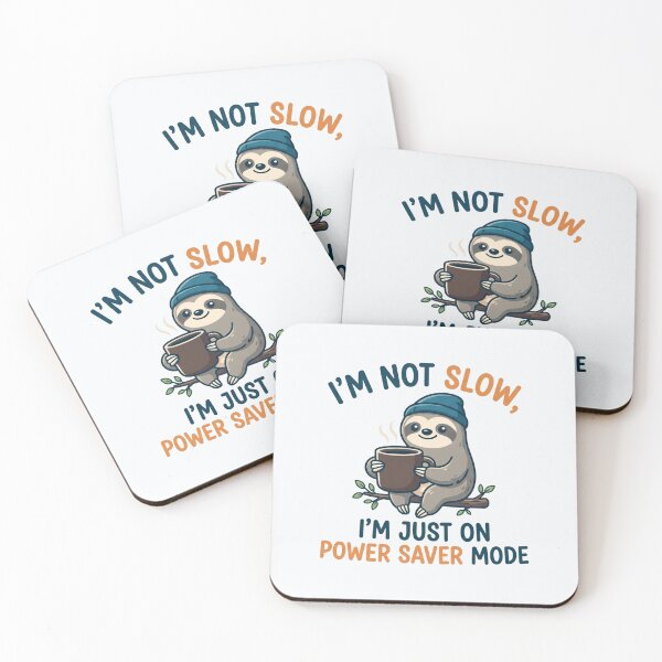 Item preview, Cute Sloth Drinking Coffee Power Saver Mode designed and sold by Owcomm.