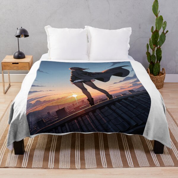 Item preview, Manga - Stylized Japanese Heroine, Melancholic Urban Scene at Dusk designed and sold by AnimeShin.