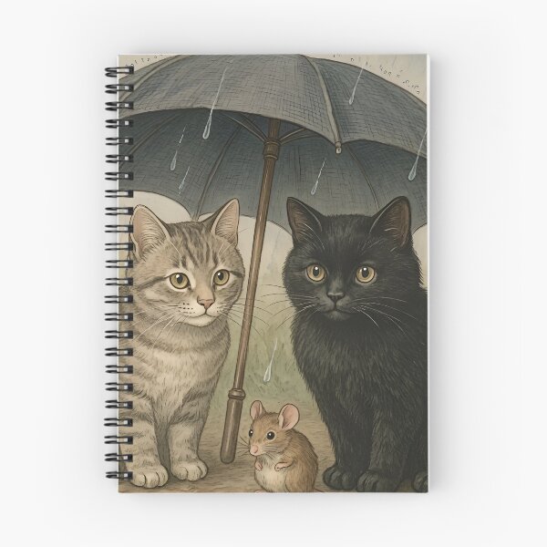 Item preview, Two Manx Cats and a Mouse in the Rain designed and sold by TinCatOutPost.