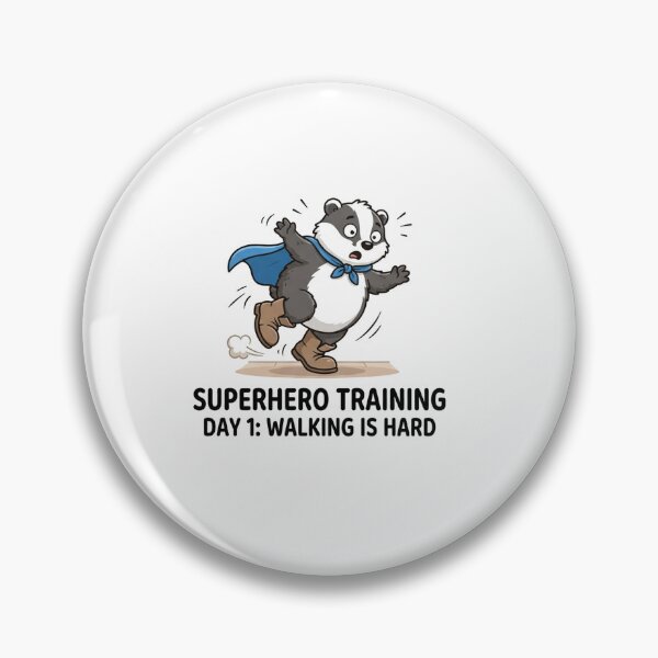 Item preview, Clumsy Badger Superhero In Training Fails At Walking designed and sold by Owcomm.
