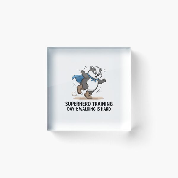 Item preview, Clumsy Badger Superhero In Training Fails At Walking designed and sold by Owcomm.