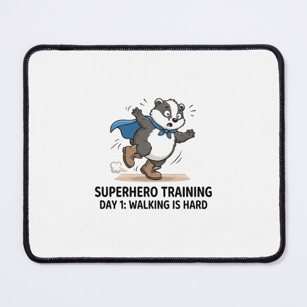 Item preview, Clumsy Badger Superhero In Training Fails At Walking designed and sold by Owcomm.