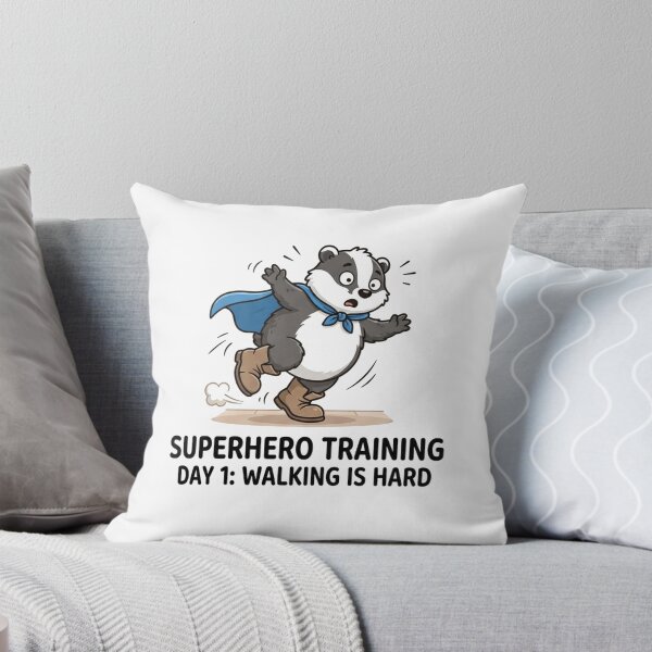 Item preview, Clumsy Badger Superhero In Training Fails At Walking designed and sold by Owcomm.