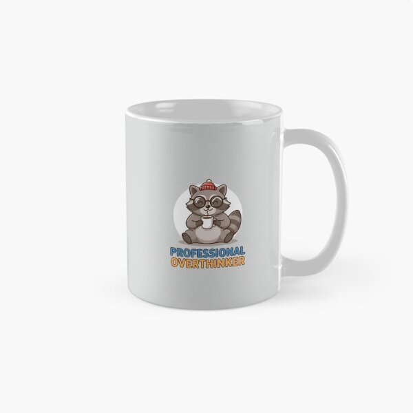Item preview, Professional Overthinker Cute Raccoon Drinking Coffee designed and sold by Owcomm.