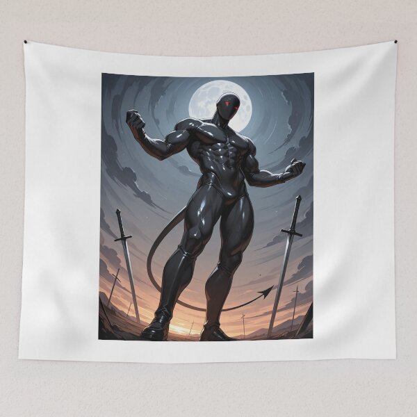 Item preview, Manga - Stylized Ninja Hero, Black Warrior under Stormy Full Moon designed and sold by AnimeShin.