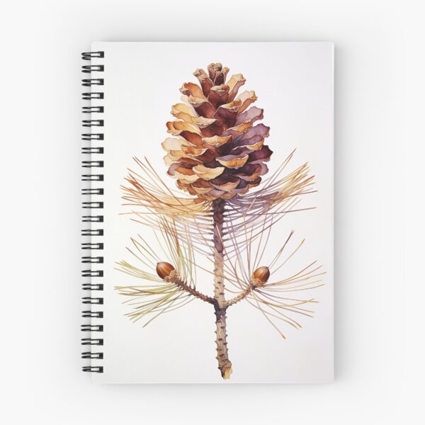 Item preview, Minimalist Dried Pine Cone Branch Watercolor - Warm Earthy Chestnut Botanical Wall Art designed and sold by sana designer.
