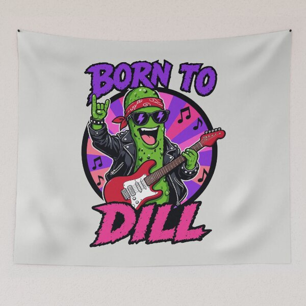 Item preview, Born To Dill Funny Rock Star Pickle designed and sold by DigitalGlade.