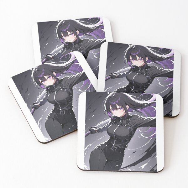 Item preview, Manga - Stylized Ninja Warrior, Cyber Heroine with Vibrant Strands designed and sold by AnimeShin.