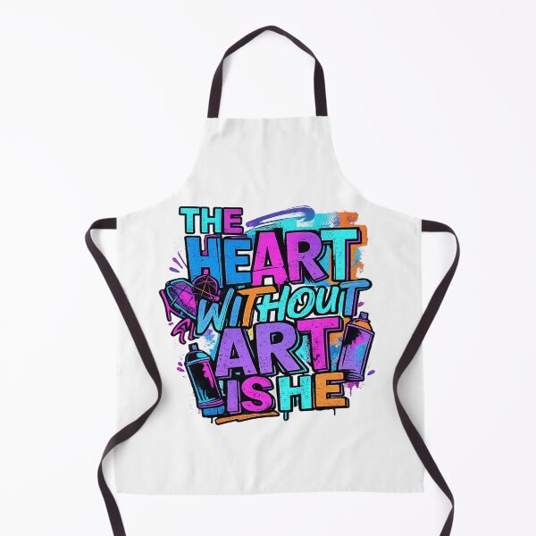 Item preview, The Heart Without Art Is He Graffiti Typography | Street Art Aesthetic | Colorful Urban Graphic T-Shirt designed and sold by designbyuzi.