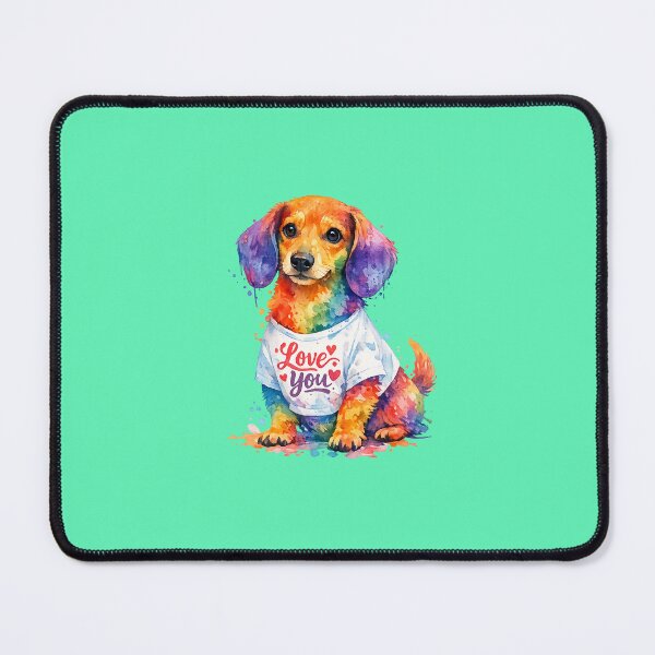 Item preview, A cute colorful watercolor style dachshund portrait designed and sold by lafataviola.