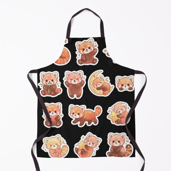 Item preview, Adorable Red Panda Pack - Cozy Kawaii Stickers with Stars & Moons designed and sold by yanderedev.