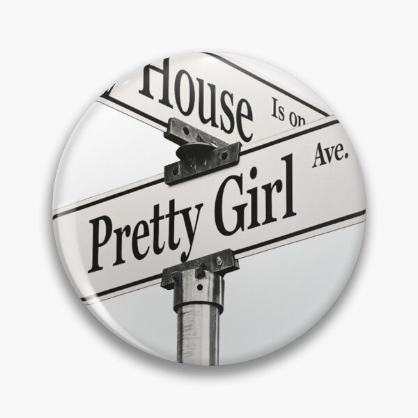Item preview, Pretty Girl Ave Black White Sign Art designed and sold by gringoods.